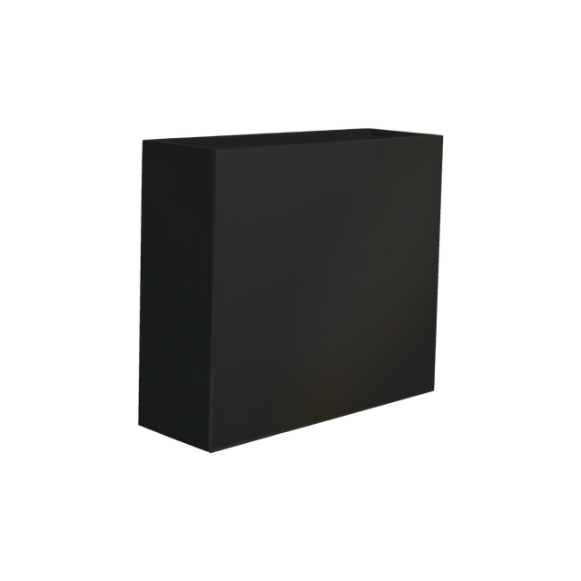 Perth rectangular fiberglass planter in Matte Black, 48 × 16 × 42 in, studio render