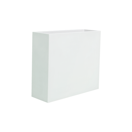 Perth rectangular fiberglass planter in Matte Bright White, 48 × 16 × 42 in, studio render