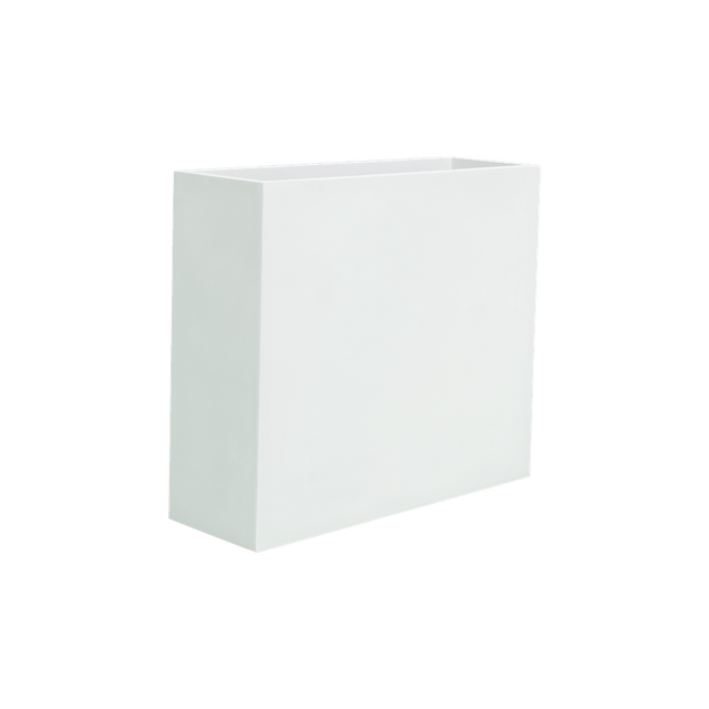 Perth rectangular fiberglass planter in Matte Bright White, 48 × 16 × 42 in, studio render