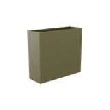 Perth rectangular fiberglass planter in Matte Bronze, shown empty