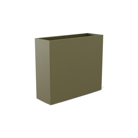 Perth rectangular fiberglass planter in Matte Bronze, shown empty