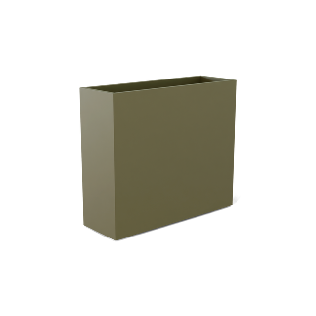 Perth rectangular fiberglass planter in Matte Bronze, shown empty