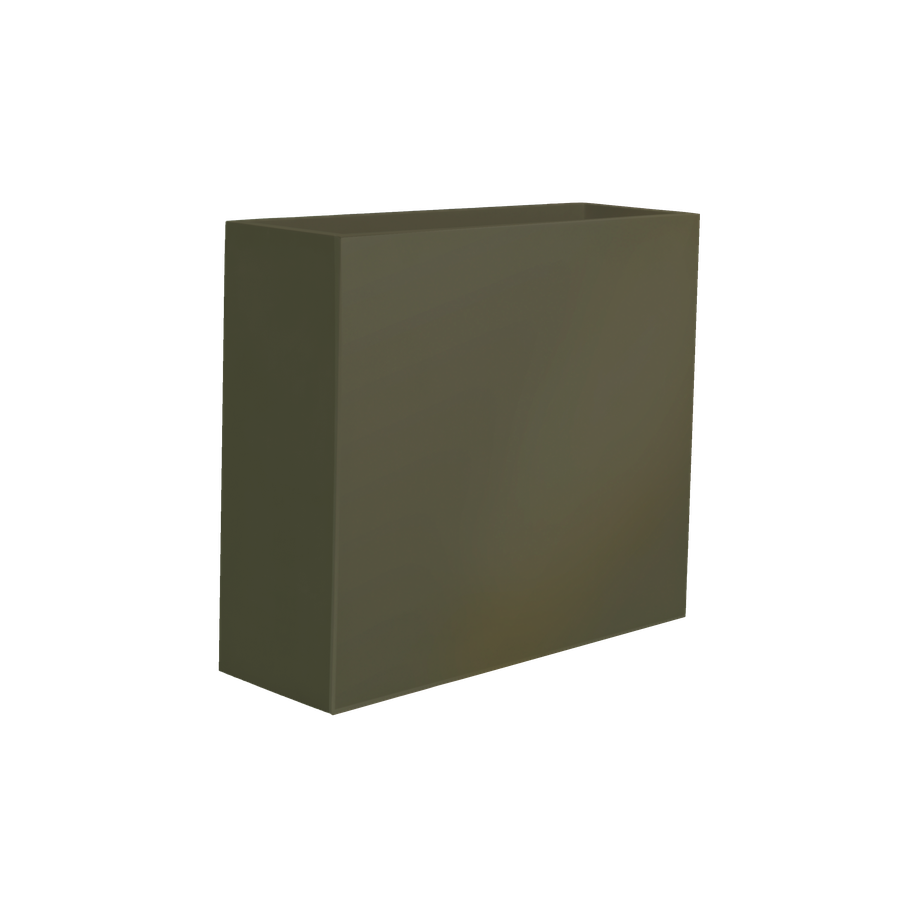 Perth rectangular fiberglass planter in Matte Bronze, 48 × 16 × 42 in, studio render