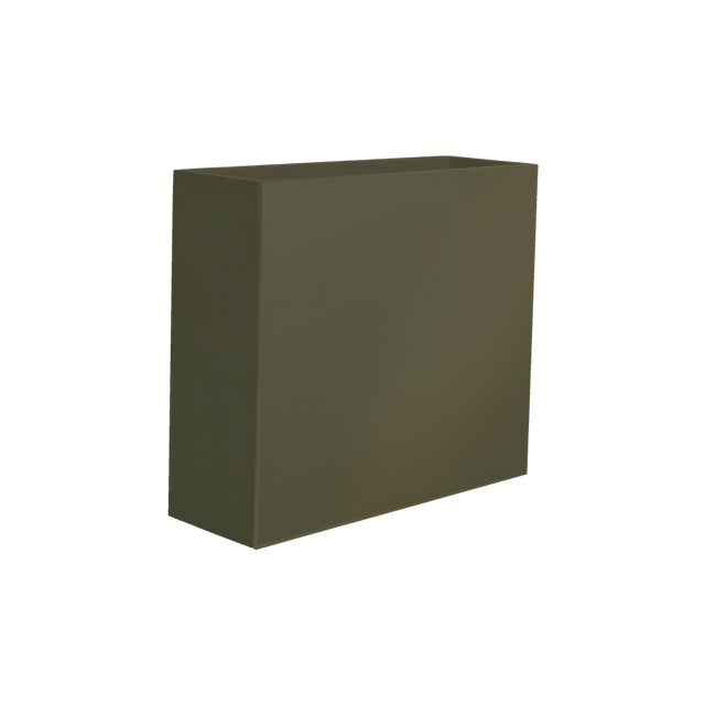 Perth rectangular fiberglass planter in Matte Bronze, 48 × 16 × 42 in, studio render