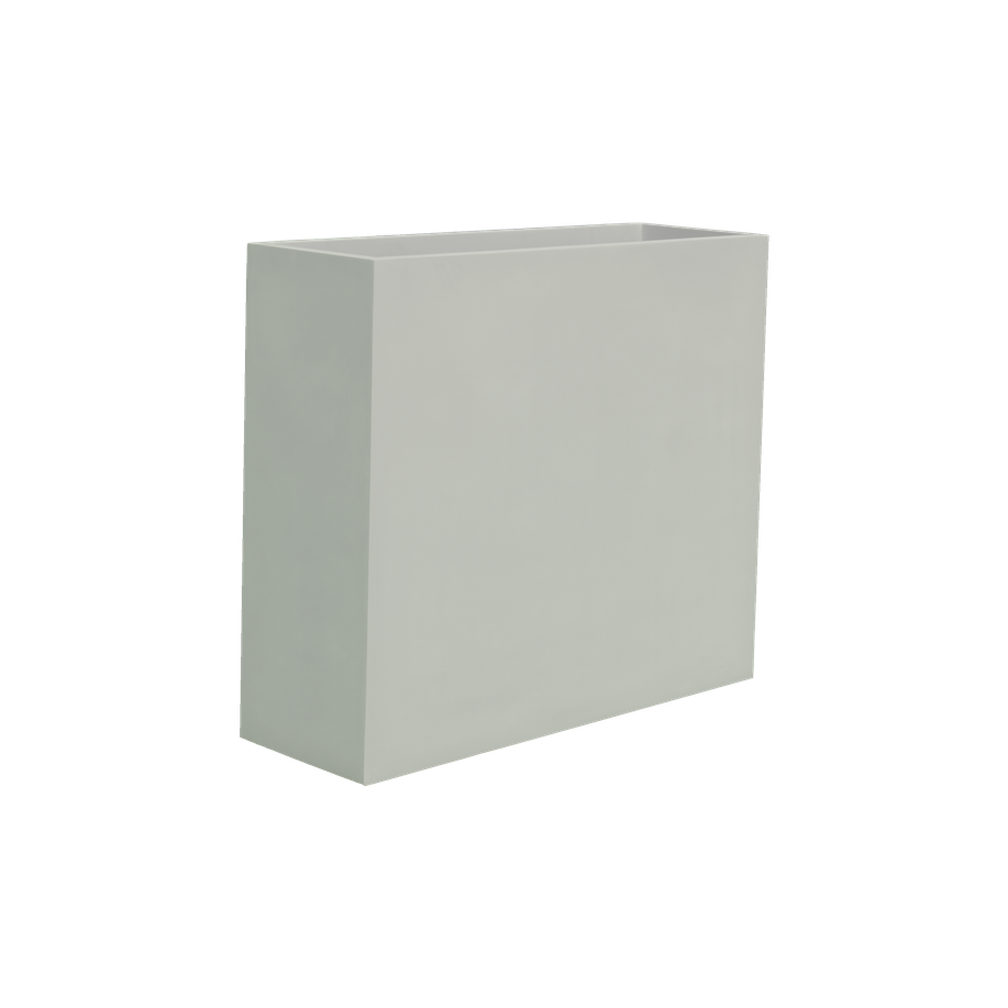 Perth rectangular fiberglass planter in Matte Cement Grey, 48 × 16 × 42 in, studio render