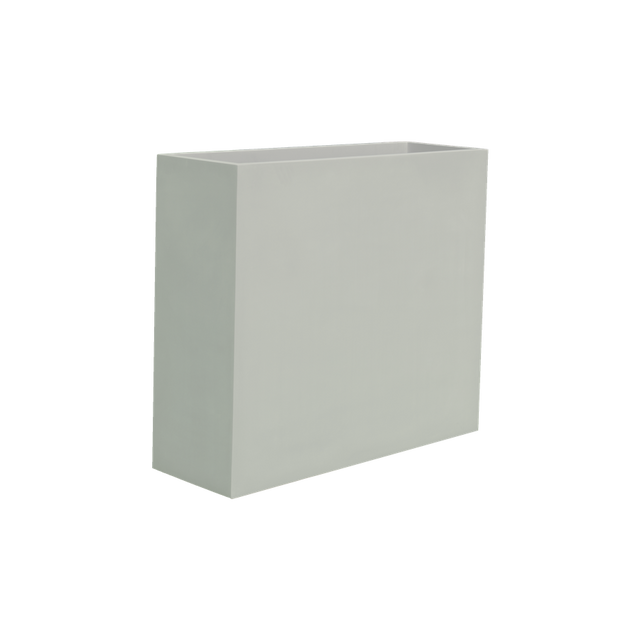 Perth rectangular fiberglass planter in Matte Cement Grey, 48 × 16 × 42 in, studio render