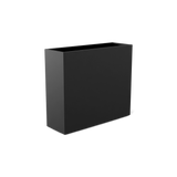 Perth rectangular fiberglass planter in Matte Charcoal, shown empty
