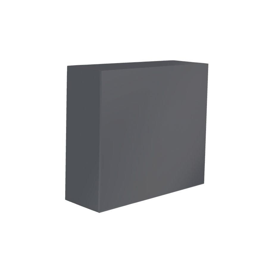 Perth rectangular fiberglass planter in Matte Charcoal, 48 × 16 × 42 in, studio render