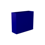 Perth rectangular fiberglass planter in Matte Cobalt Blue, shown empty