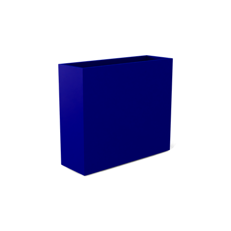 Perth rectangular fiberglass planter in Matte Cobalt Blue, shown empty
