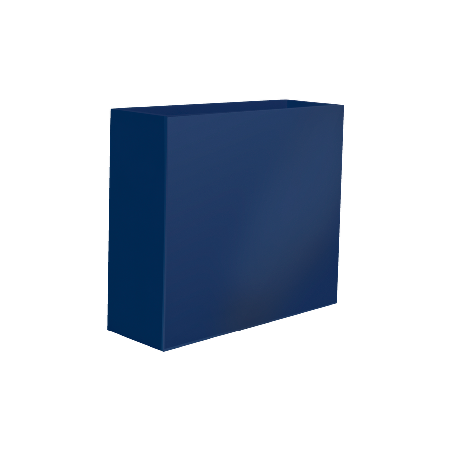 Perth rectangular fiberglass planter in Matte Cobalt Blue, 48 × 16 × 42 in, studio render