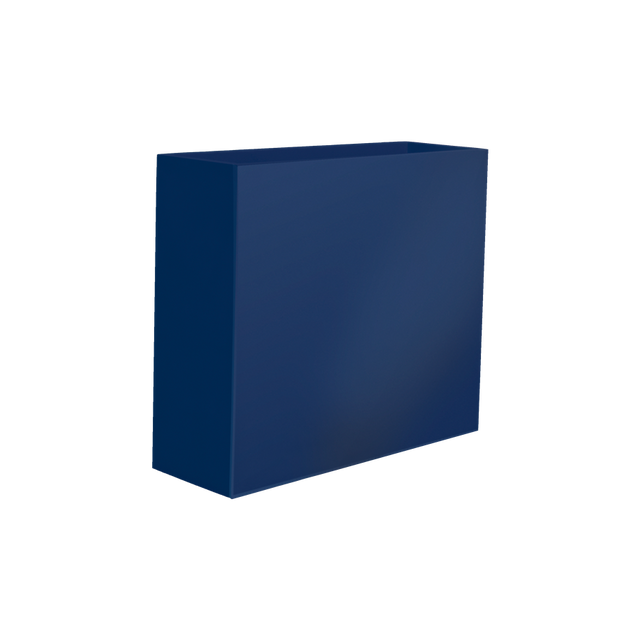 Perth rectangular fiberglass planter in Matte Cobalt Blue, 48 × 16 × 42 in, studio render