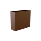 Perth rectangular fiberglass planter in Matte Dark Brown, shown empty
