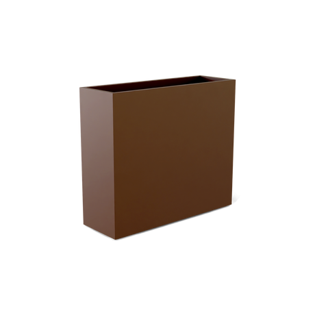 Perth rectangular fiberglass planter in Matte Dark Brown, shown empty