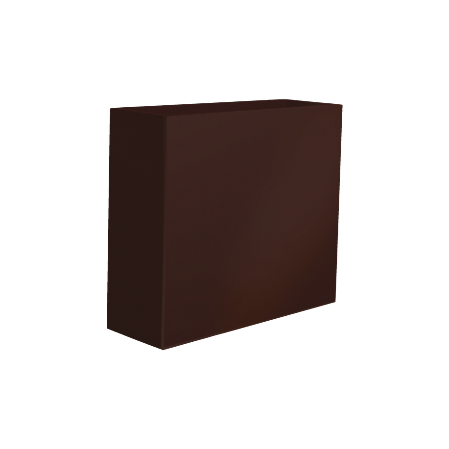 Perth rectangular fiberglass planter in Matte Dark Brown, 48 × 16 × 42 in, studio render