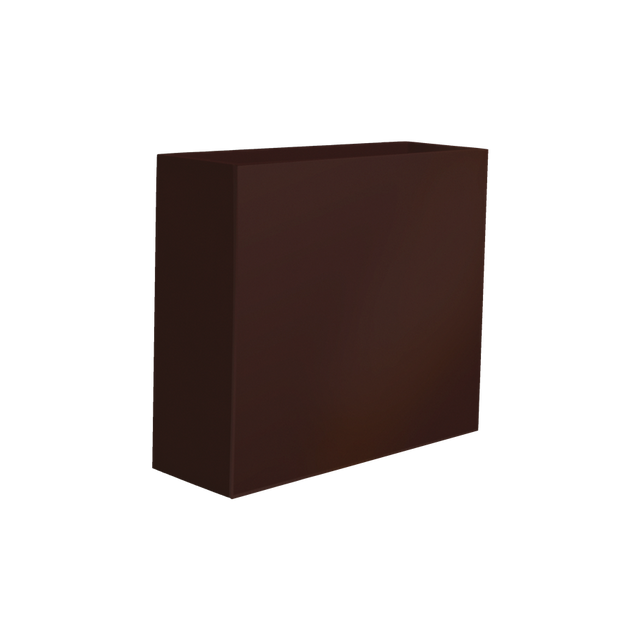 Perth rectangular fiberglass planter in Matte Dark Brown, 48 × 16 × 42 in, studio render