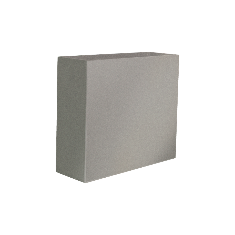 Perth rectangular fiberglass planter in Matte Gunmetal, 48 × 16 × 42 in, studio render
