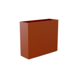 Perth rectangular fiberglass planter in Matte Terra Cotta, shown empty