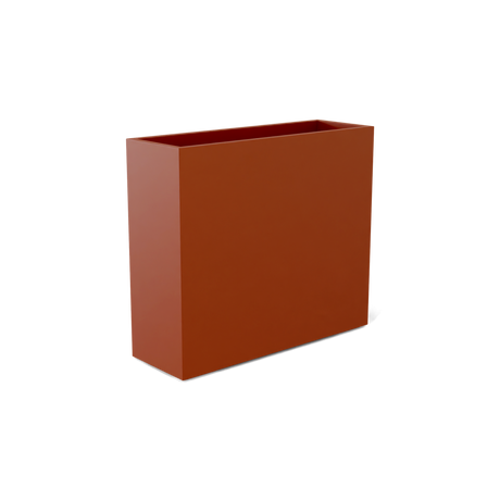 Perth rectangular fiberglass planter in Matte Terra Cotta, shown empty