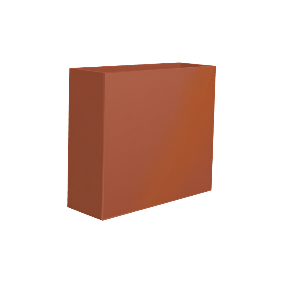 Perth rectangular fiberglass planter in Matte Terra Cotta, 48 × 16 × 42 in, studio render