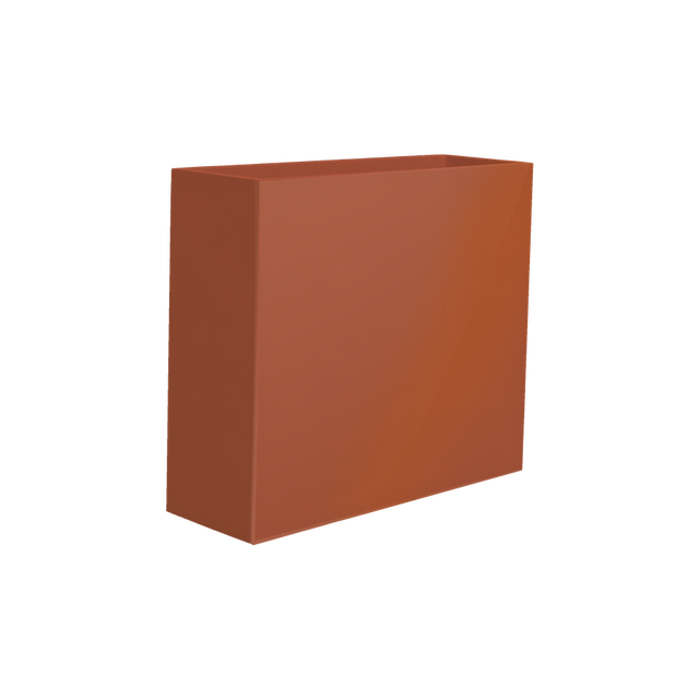 Perth rectangular fiberglass planter in Matte Terra Cotta, 48 × 16 × 42 in, studio render