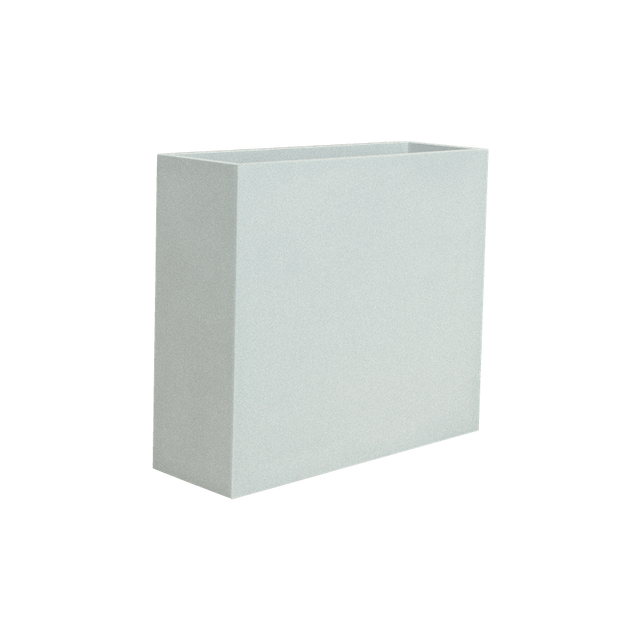 Perth rectangular fiberglass planter in Metallic Silver, 48 × 16 × 42 in, studio render