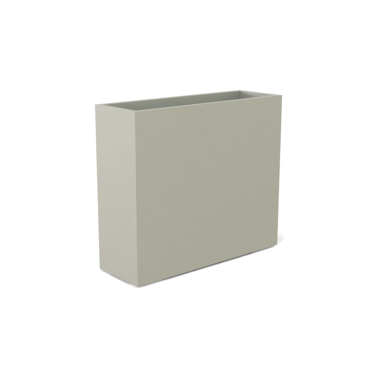 Perth rectangular fiberglass planter in Satin Beige, shown empty