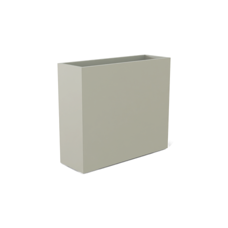 Perth rectangular fiberglass planter in Satin Beige, shown empty