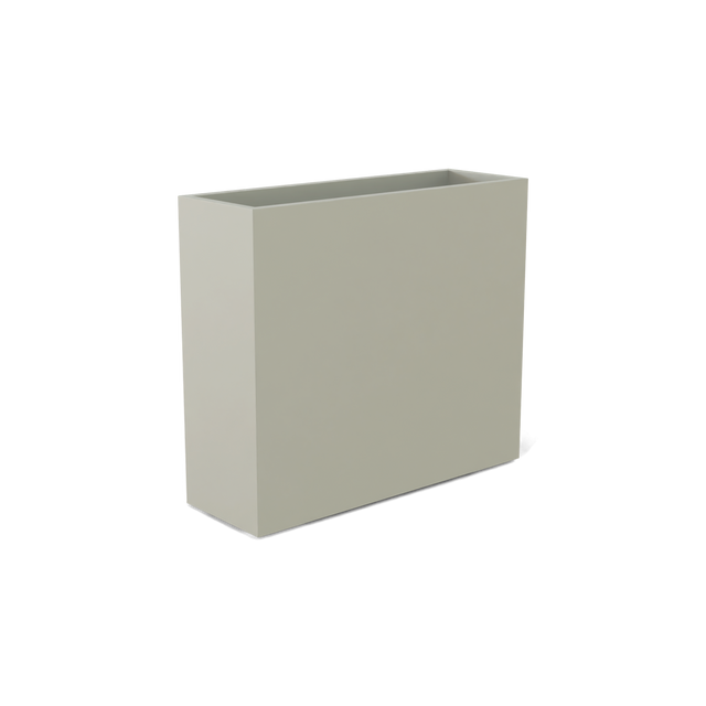 Perth rectangular fiberglass planter in Satin Beige, shown empty