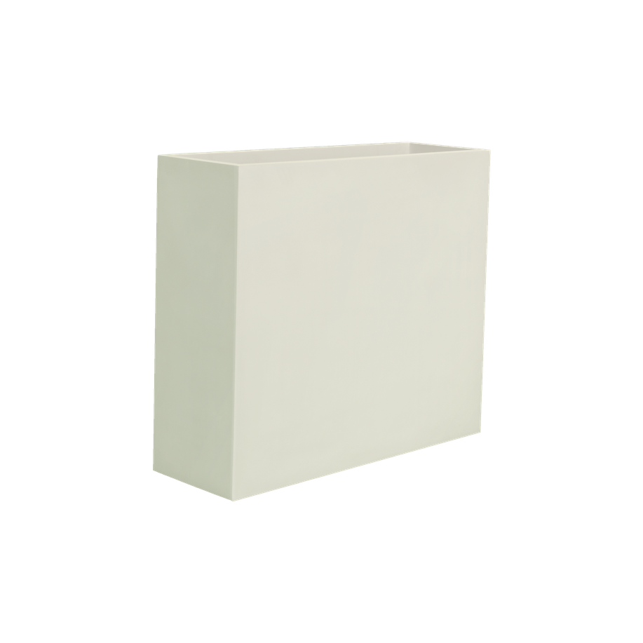 Perth rectangular fiberglass planter in Satin Beige, 48 × 16 × 42 in, studio render