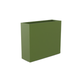 Perth rectangular fiberglass planter in Satin Green, shown empty