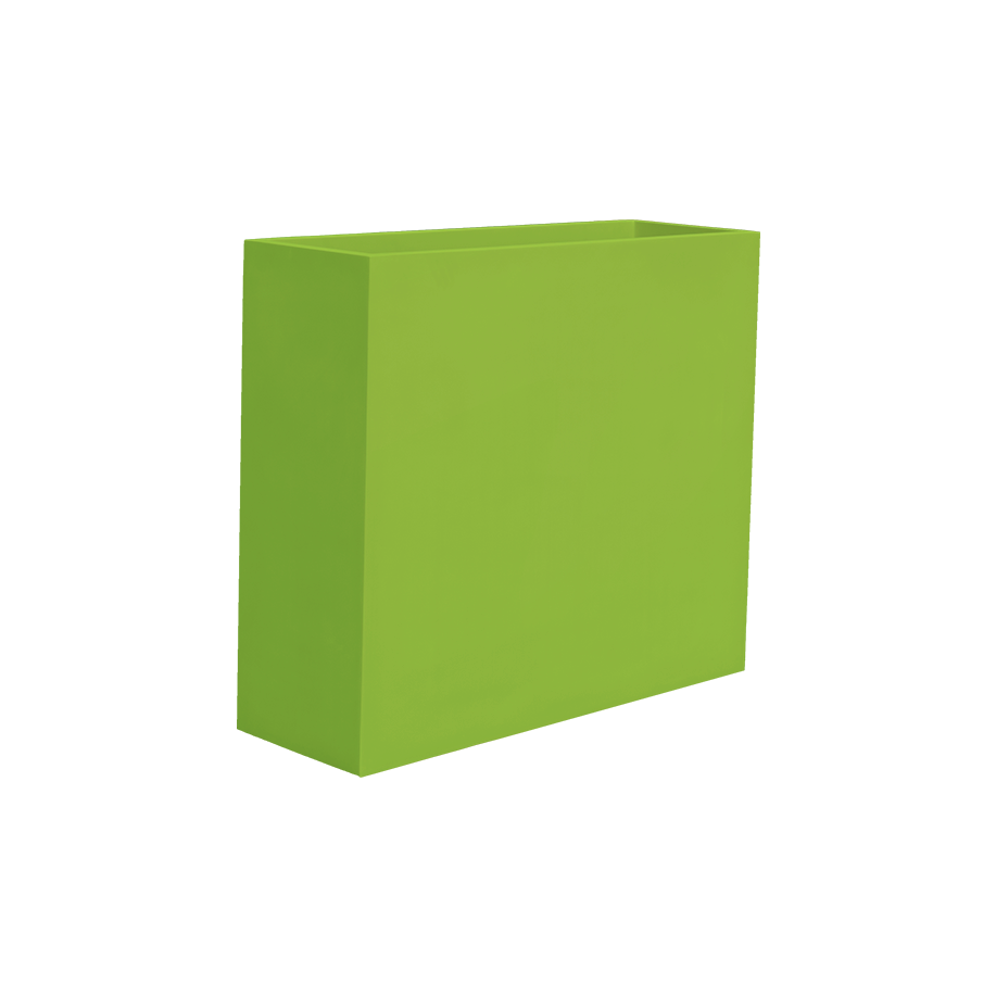 Perth rectangular fiberglass planter in Satin Green, 48 × 16 × 42 in, studio render