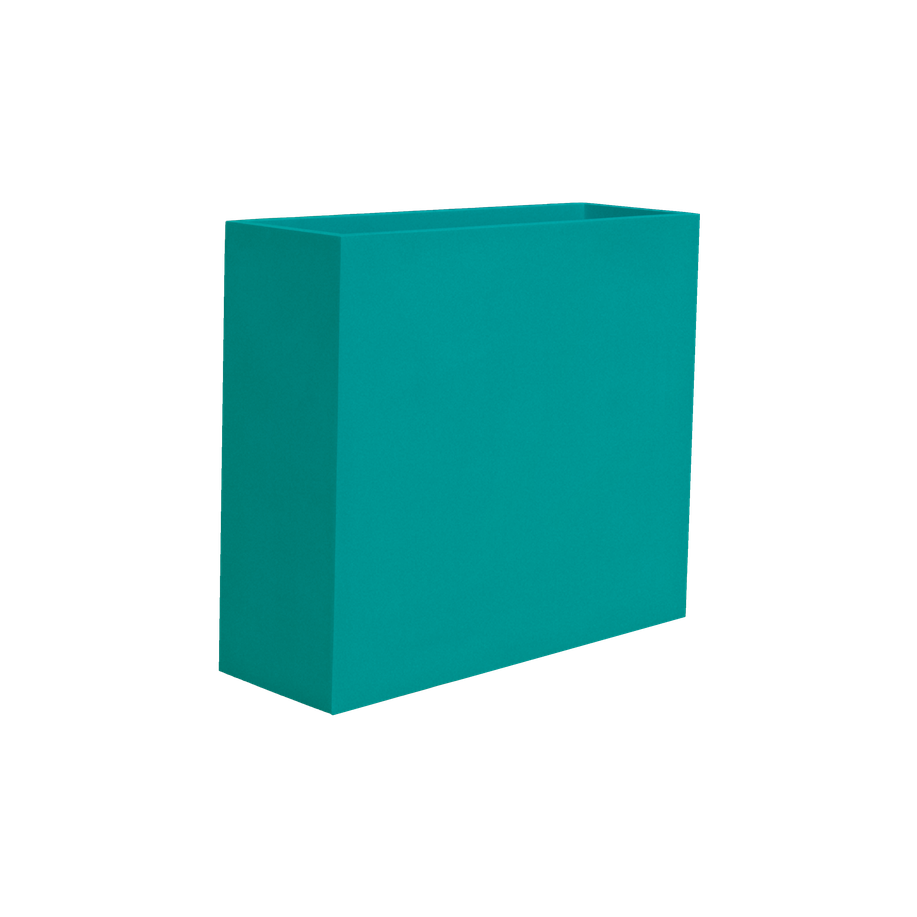Perth rectangular fiberglass planter in Satin Seafoam Green, 48 × 16 × 42 in, studio render