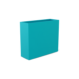 Perth rectangular fiberglass planter in Satin Seafoam Green, shown empty