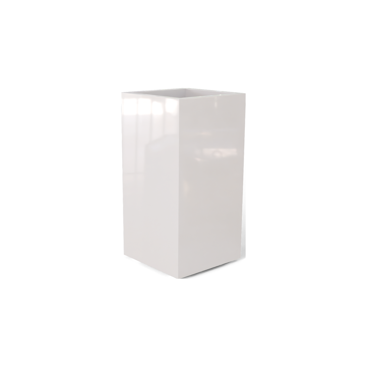 Potsdam corner fiberglass planter in Gloss Bright White