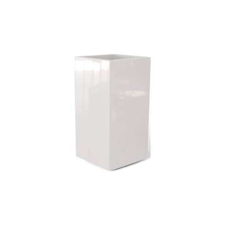 Potsdam corner fiberglass planter in Gloss Bright White