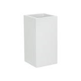 Potsdam corner fiberglass planter in Gloss Bright White, 16 × 16 × 32 in, studio render