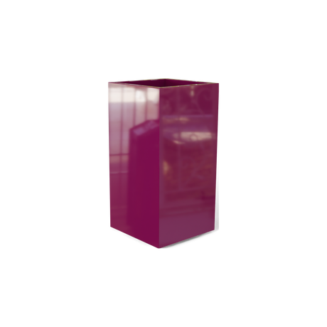 Potsdam corner fiberglass planter in Gloss Eggplant