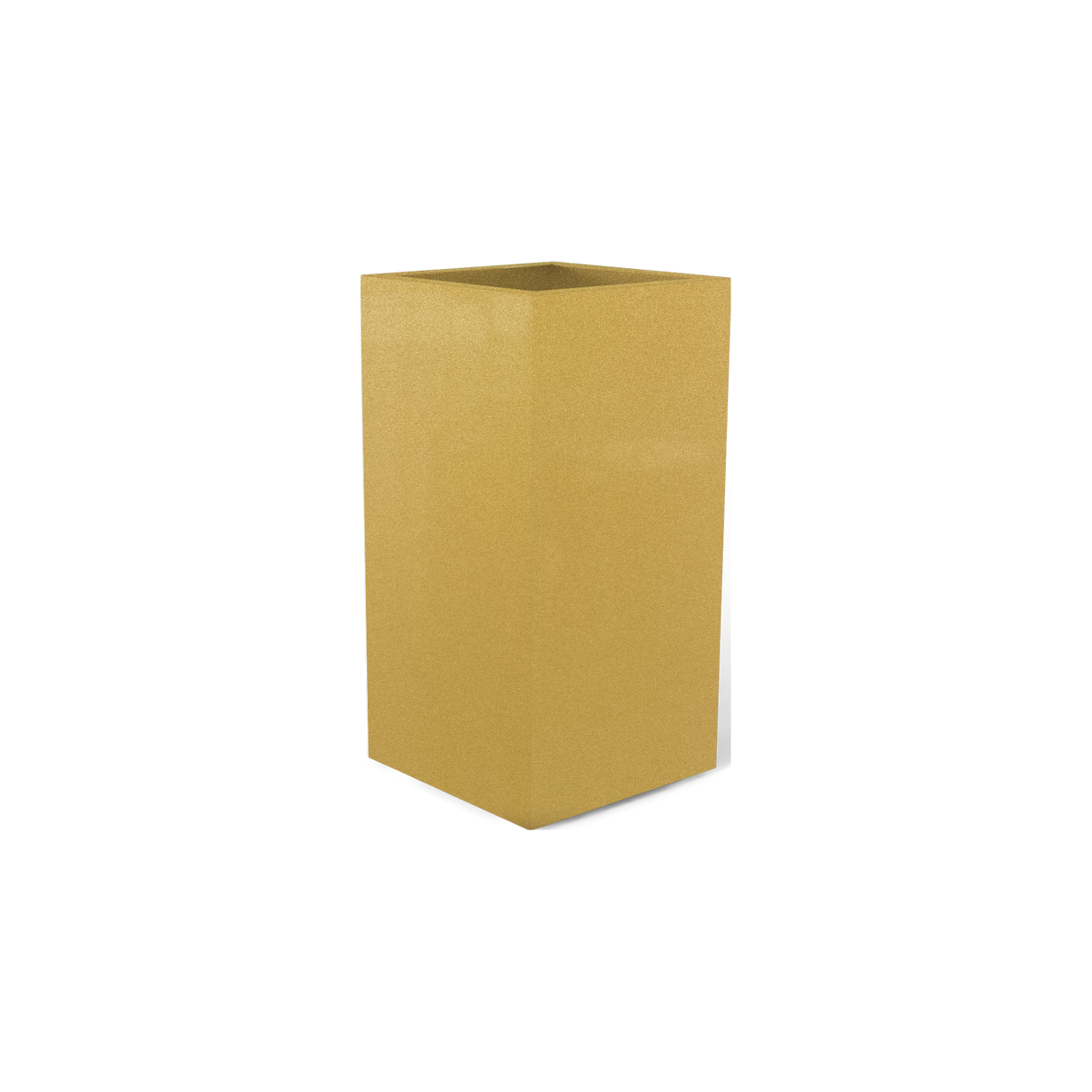 Potsdam corner fiberglass planter in Gloss Metallic Gold