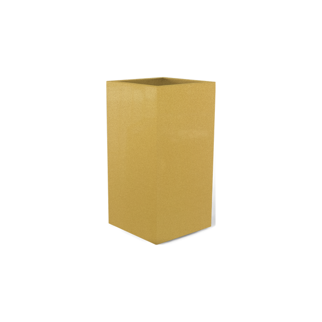 Potsdam corner fiberglass planter in Gloss Metallic Gold