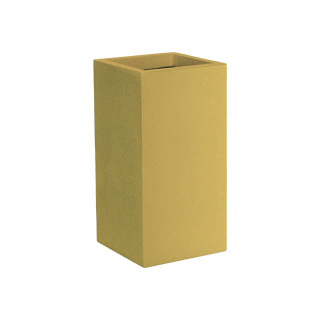 Potsdam corner fiberglass planter in Gloss Metallic Gold, 16 × 16 × 32 in, studio render