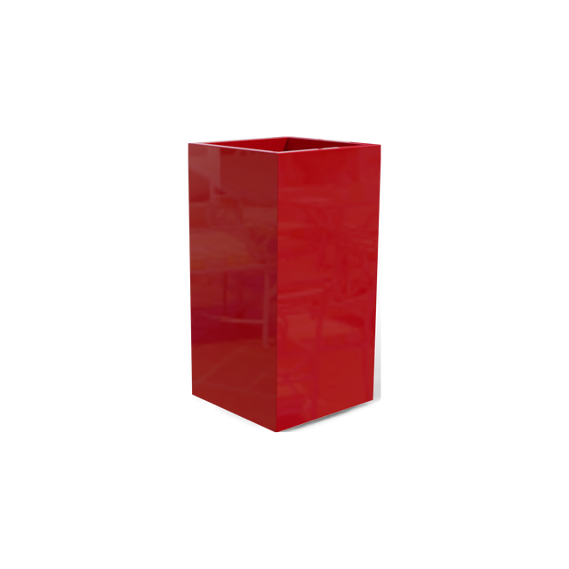 Potsdam corner fiberglass planter in Gloss Red