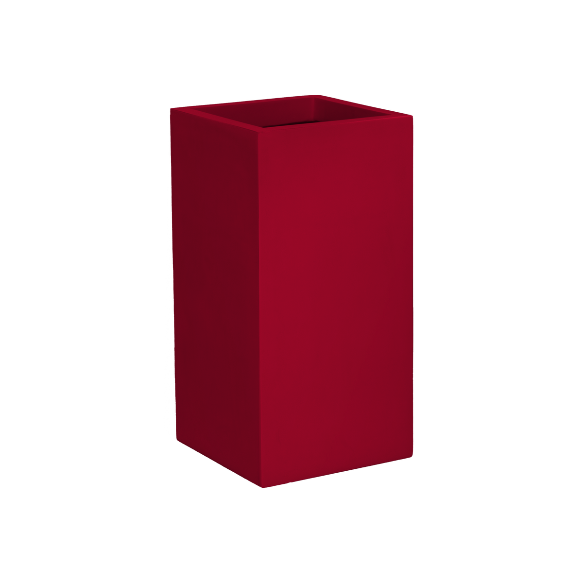 Potsdam corner fiberglass planter in Gloss Red, 16 × 16 × 32 in, studio render