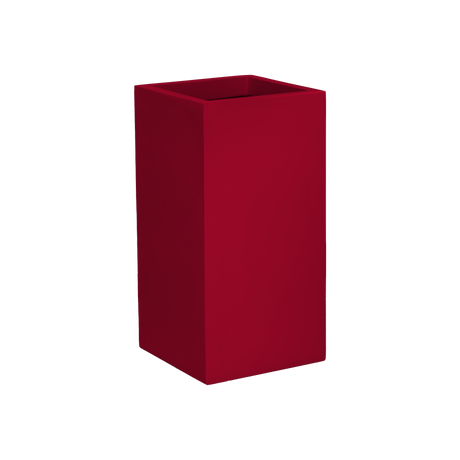 Potsdam corner fiberglass planter in Gloss Red, 16 × 16 × 32 in, studio render
