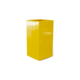 Potsdam corner fiberglass planter in Gloss Saffron