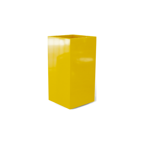 Potsdam corner fiberglass planter in Gloss Saffron