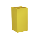 Potsdam corner fiberglass planter in Gloss Saffron, 16 × 16 × 32 in, studio render