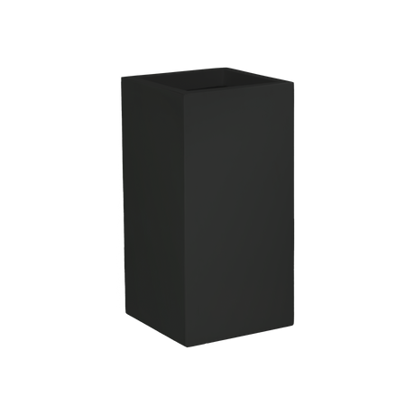 Potsdam corner fiberglass planter in Matte Black, 16 × 16 × 32 in, studio render