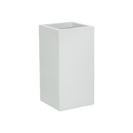 Potsdam corner fiberglass planter in Matte Bright White, 16 × 16 × 32 in, studio render