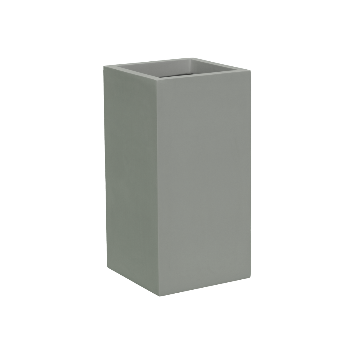Potsdam corner fiberglass planter in Matte Cement Grey, 16 × 16 × 32 in, studio render